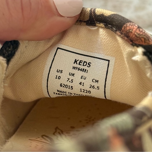 Keds x Rifle Paper Co Floral Slip On Sneakers Brown Multicolor Sz 10 Fall Style - Picture 6 of 7